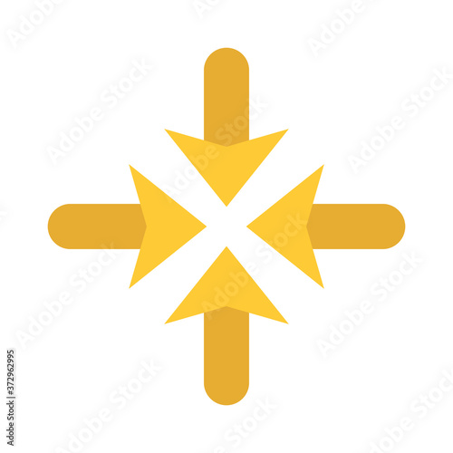 Arrows towards center direction flat style icon design of web forward and infographic theme Vector illustration