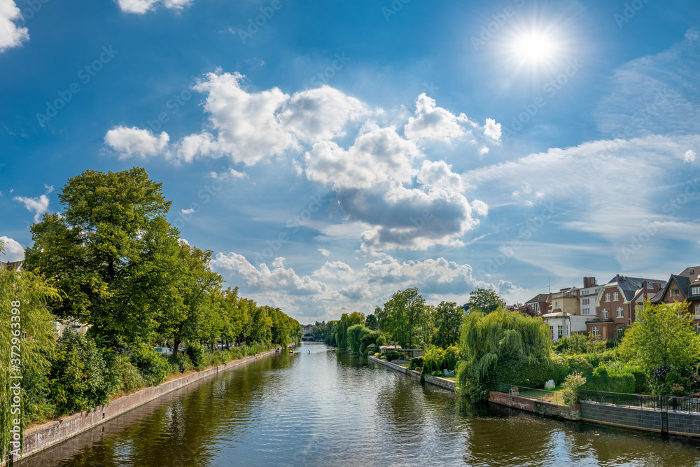 Hamburg, Germany. The river Alster in the district of Eppendorf.