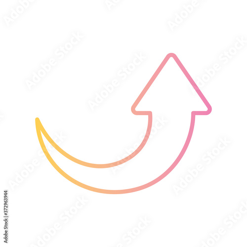 curved up arrow gradient style icon design of direction web forward and infographic theme Vector illustration