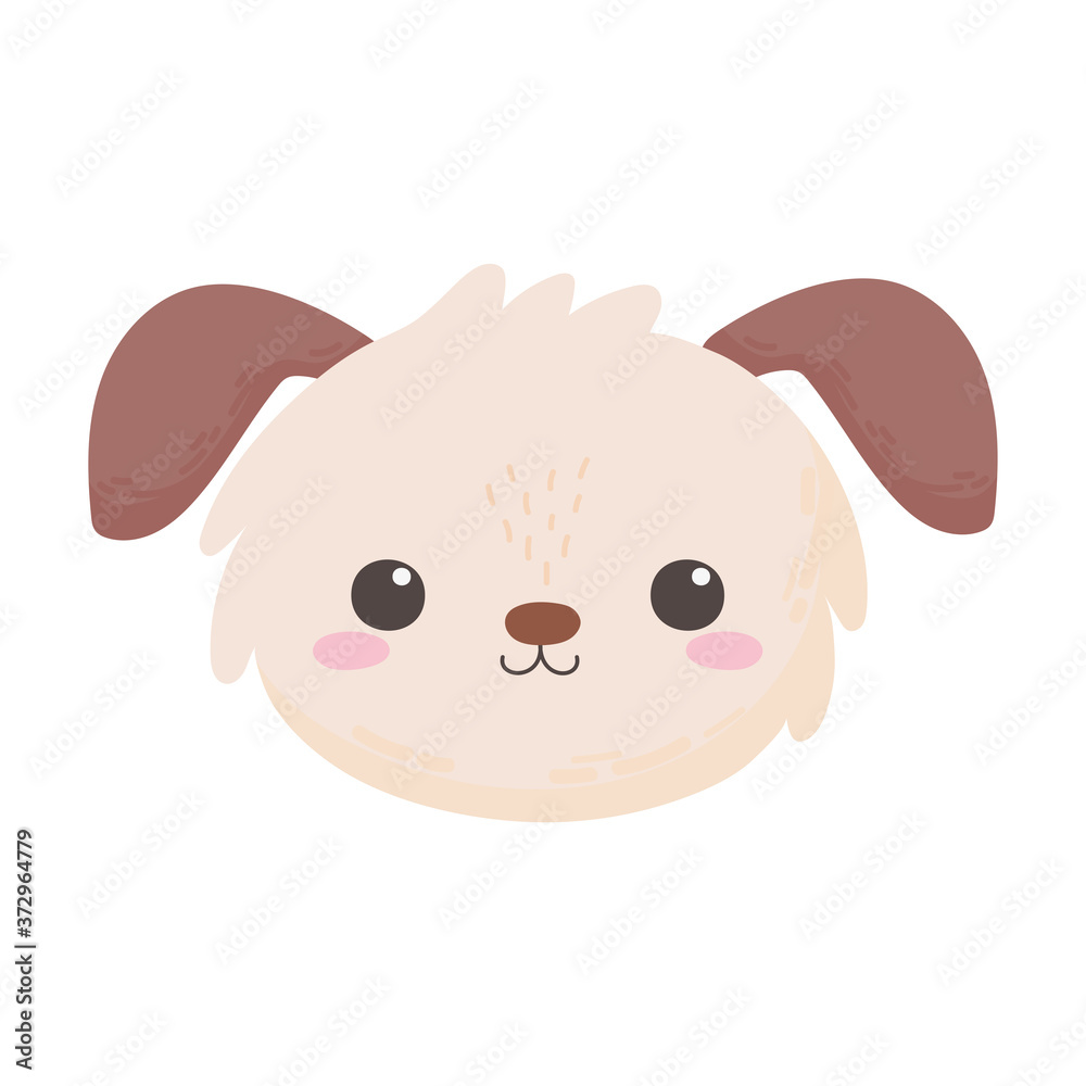 cute little dog face animal cartoon isolated white background design cute little dog face animal cartoon isolated white background design
