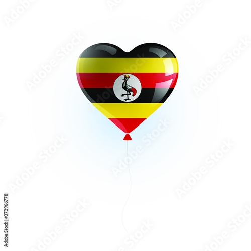 Free Download Heart shaped balloon with colors and flag of UGANDA vector illustration design. Isolated object. - GFXLoad