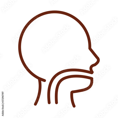 human body oral cavity esophagus anatomy organ health line icon style