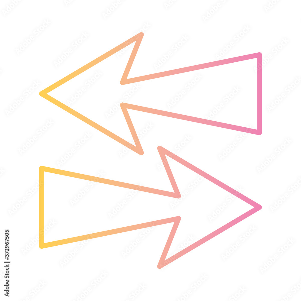 Arrows in right and left directions gradient style icon design of web forward and infographic theme Vector illustration Arrows in right and left directions gradient style icon design of web forward and infographic theme Vector illustration