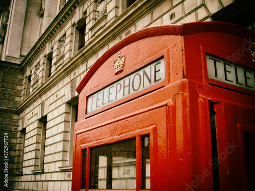 red call box  telephone booth - London England