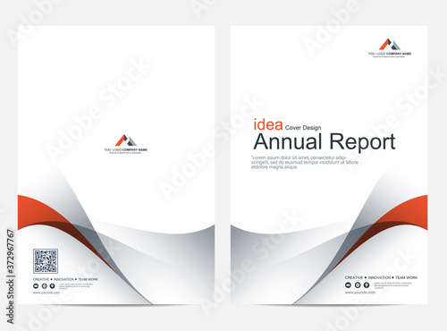 Brochure or flyer layout template, annual report cover design background photo