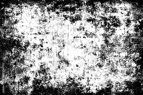 Wallpaper Mural Grunge background black and white. Texture of chips, cracks, scratches, scuffs, dust, dirt. Dark monochrome surface. Old vintage vector pattern. Torontodigital.ca