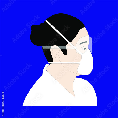enfermera con mascarilla y lentes protectores