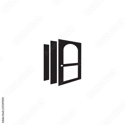 Door icon logo design template
