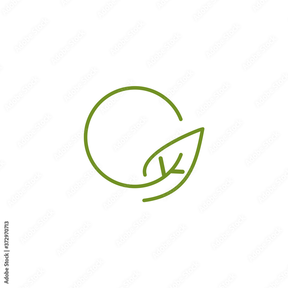 Green leaf logo design incorporated with rounded G letter