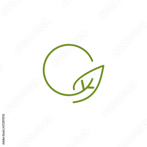 Wallpaper Mural Green leaf logo design incorporated with rounded G letter Torontodigital.ca