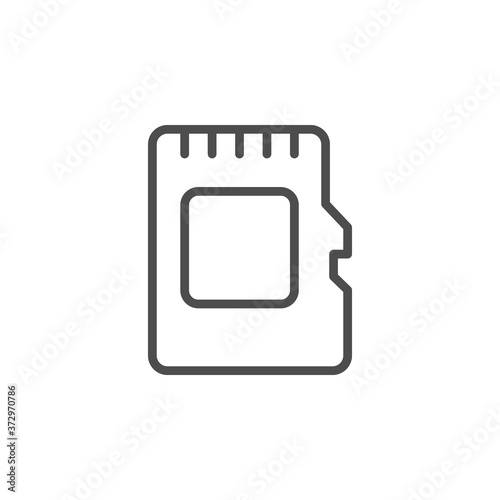 Memory card line outline icon