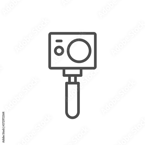 Action camera with stick icon