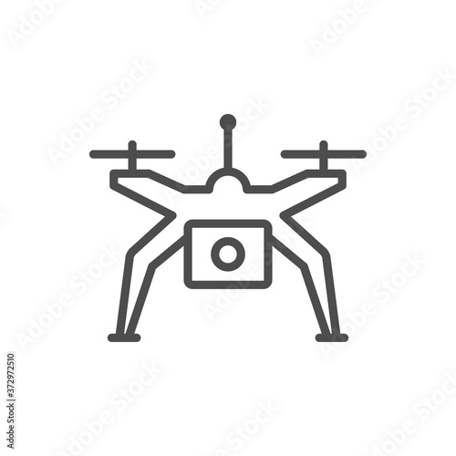 Drone or quadcopter line outline icon