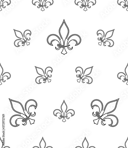 Fleur De Lis Seamless Pattern, Fleur-De-Lys Or Flower-De-Luce, The Decorative Stylized Lily