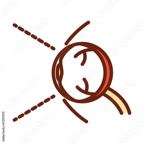 human body internal eye anatomy organ health line and fill icon