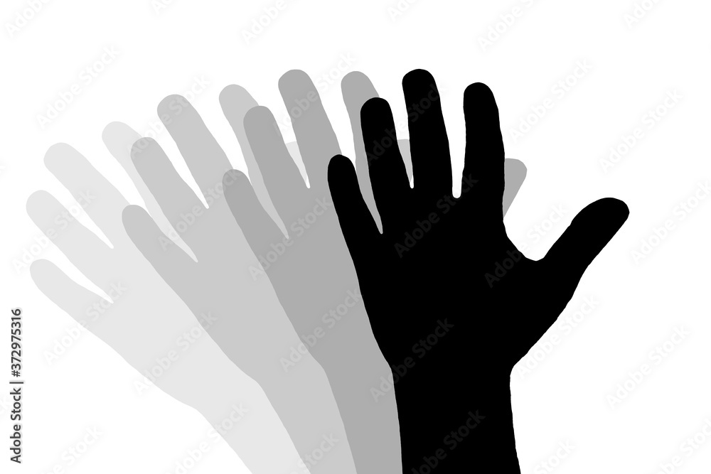 blurred motion hand silhouette on white background,vector illustration blurred motion hand silhouette on white background,vector illustration