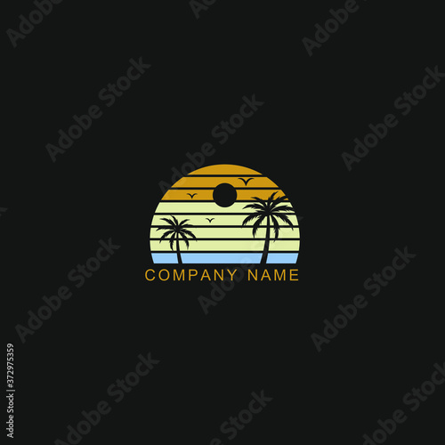 beach icon vector logo design. beach template quality logo symbol inspiration