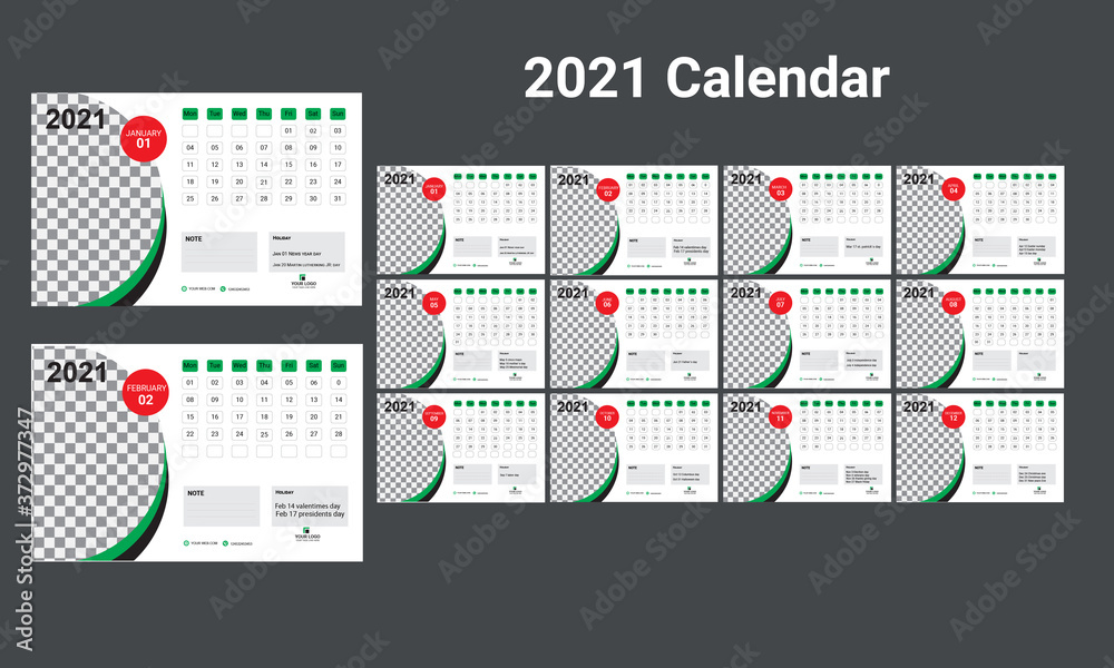 Desk calendar for 2021 design, clean 2021 calendar design, professional ...