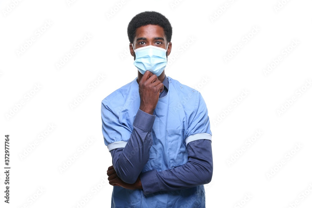 Beautiful afro doctor in front of a background Beautiful afro doctor in front of a background