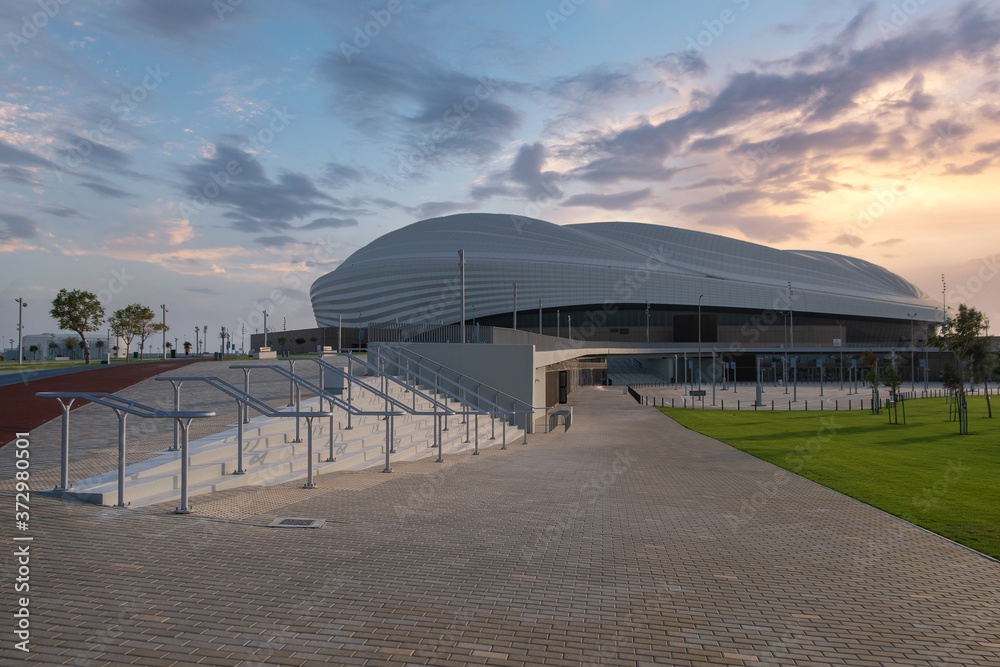 Al Janoub Stadium located at Al Wakrah in Doha. Al Janoub stadium is the  second among the eight stadiums for the FIFA World Cup 2022. Photos | Adobe  Stock