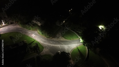 Road bends at night time