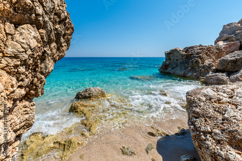 Suluada Island coastal view on the Mediterranean Sea © nejdetduzen