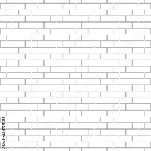Brickwork texture seamless pattern. Simple appearance of Gothic brick bond. Ladder masonry design. Seamless monochrome vector illustration.