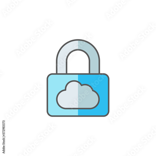 Free Download Cloud lock down keyhole vector logo icon - GFXLoad