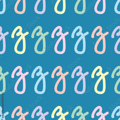 Script letter Z wallpaper pattern background. Hand written character seamless illustration.