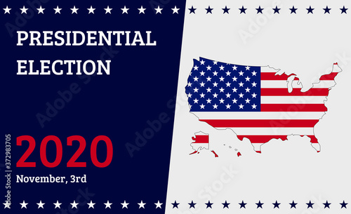 2020 Presidential Elections background. Banner for US elections, voting concept vector illustration.