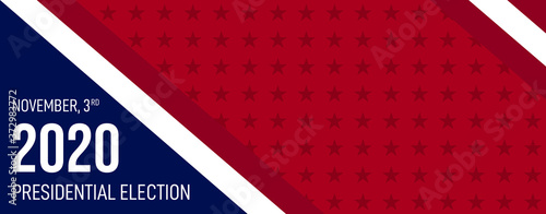 2020 Presidential Elections background. Banner for US elections, voting concept vector illustration.