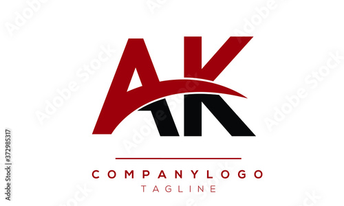 AK initials monogram letter text alphabet logo design photo