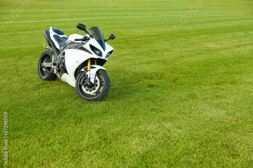 motorcycle on the grass
