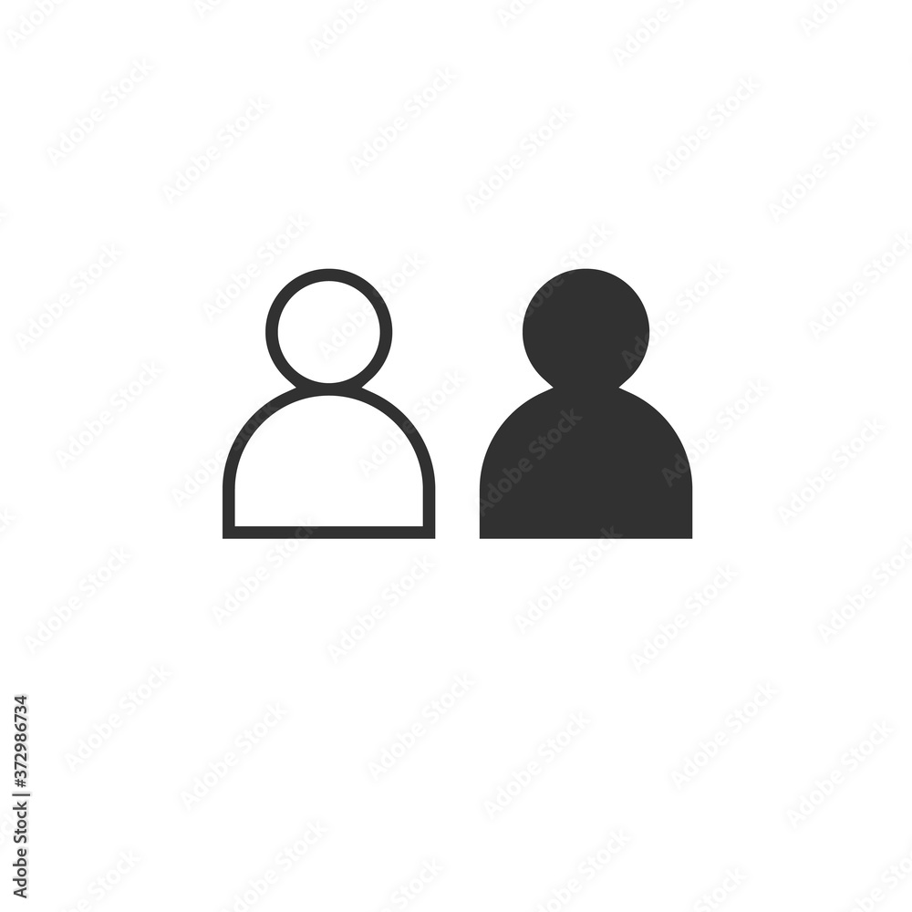 User peron or account icon in flat and linear style. Stock vector illustration isolated on white background. User peron or account icon in flat and linear style. Stock vector illustration isolated on white background.