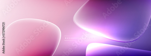 Vector abstract background - liquid bubble shapes on fluid gradient with shadows and light effects. Shiny design template for text