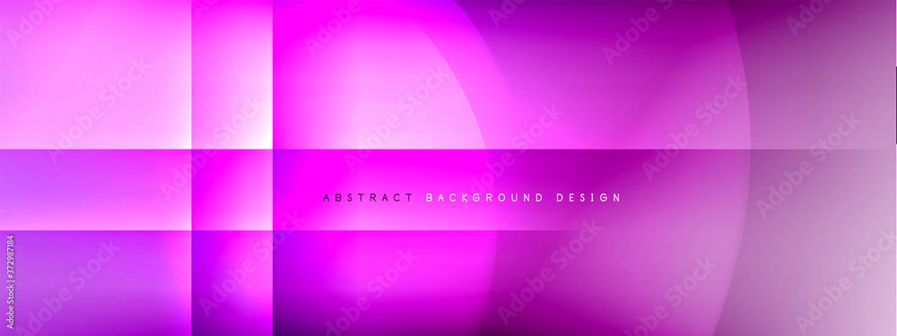 Vector abstract background - circle and cross on fluid gradient with shadows and light effects. Techno or business shiny design templates for text