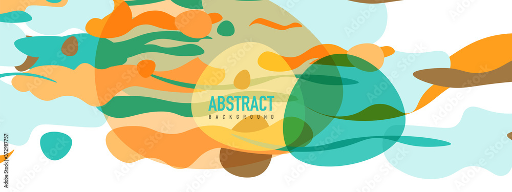 Naklejka premium Trendy liquid style shapes abstract design, dynamic vector background for placards, brochures, posters, web landing pages, covers or banners