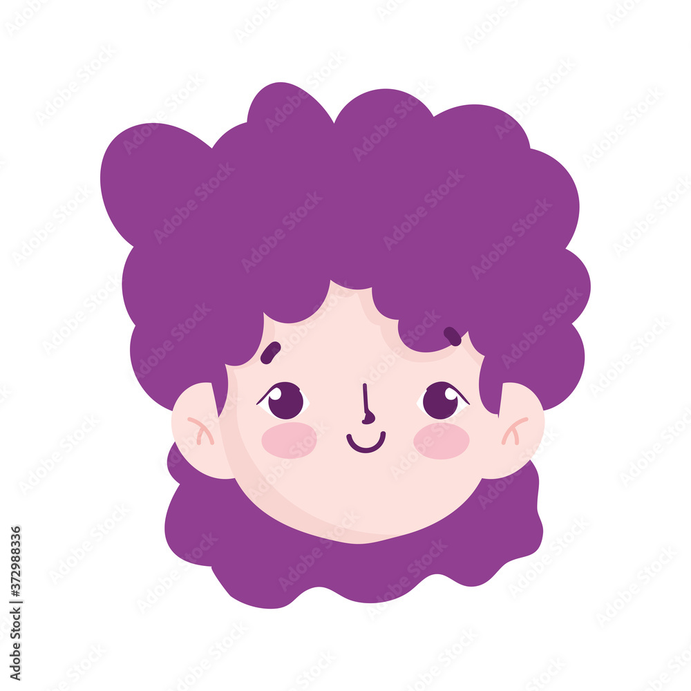 cartoon face girl female character isolated icon cartoon face girl female character isolated icon