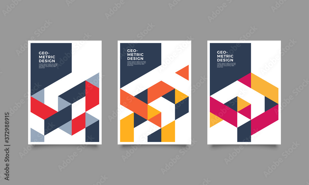 Flat geometric covers design. Colorful modernism. Simple shapes composition. Futuristic patterns.
