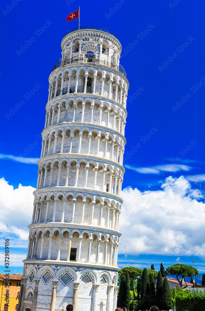 Leaning Tower of Pisa (Torre di Pisa) Elaborately adorned 14th-century tower (56 meters at its tallest point) with a world-famous lean.