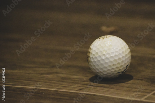 Isolated view of golf ball 