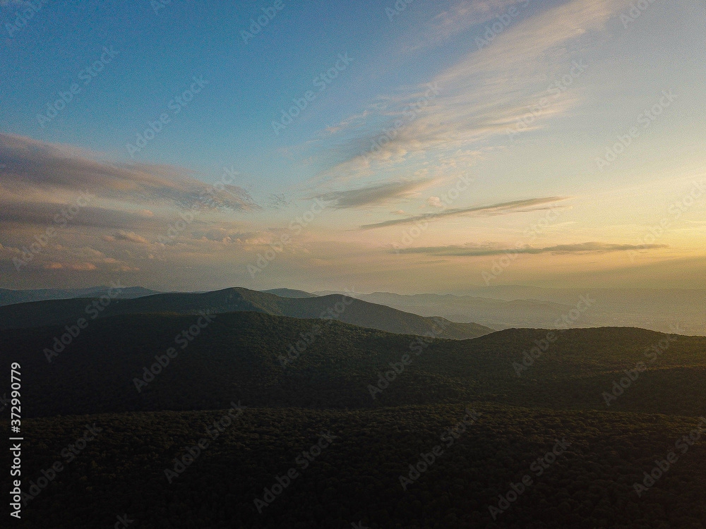 sunset in the mountains