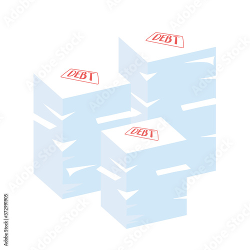 bankruptcy stacked debt papers business financial crisis