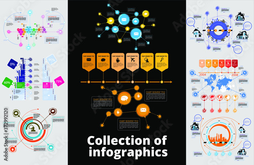 Business infographic elements data visualization vector design