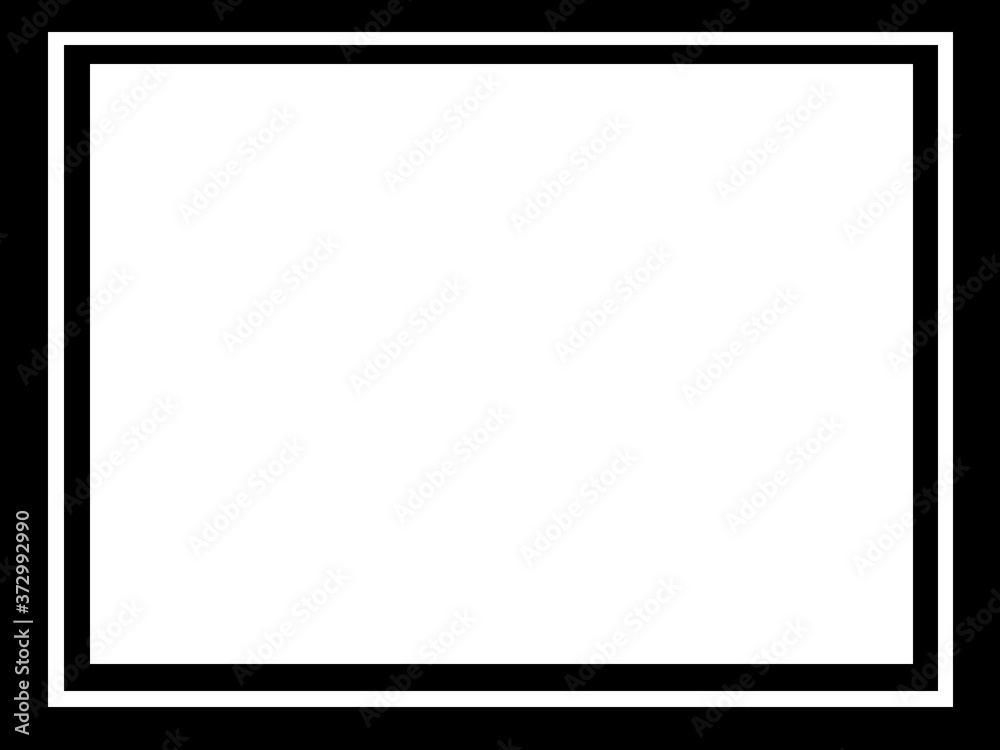Black and white graphic frame for inserting text or images. Empty rectangular form. Black and white graphic frame for inserting text or images. Empty rectangular form.