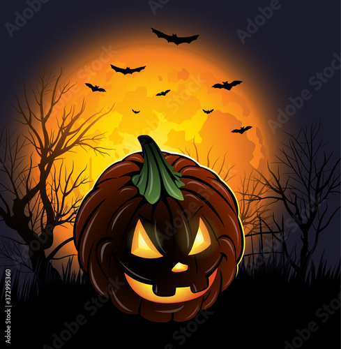 Halloween jack-o-lantern pumkin background design