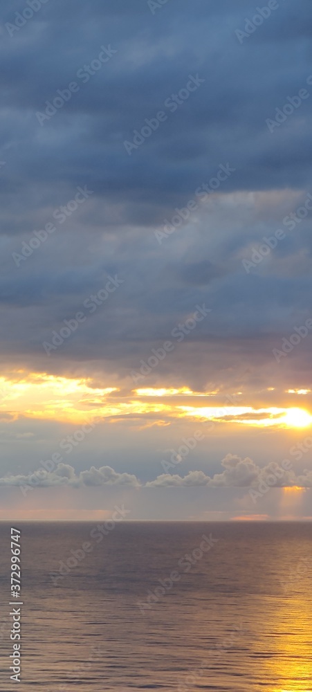 God's Work : Sunset Over Sea With Clouds