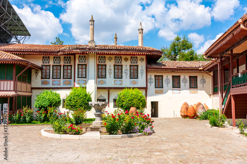 Bakhchisaray palace and gardens in Crimea photo