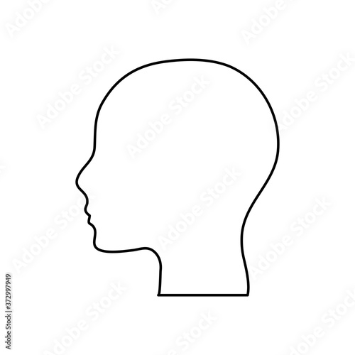 profile head icon, line style