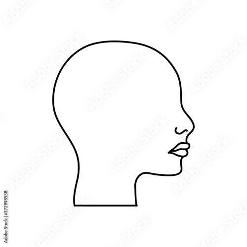 human body concept, head icon, line style